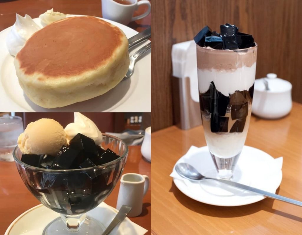 小野珈琲 ホットケーキ　コーヒーゼリー　コーヒーシンフォニー