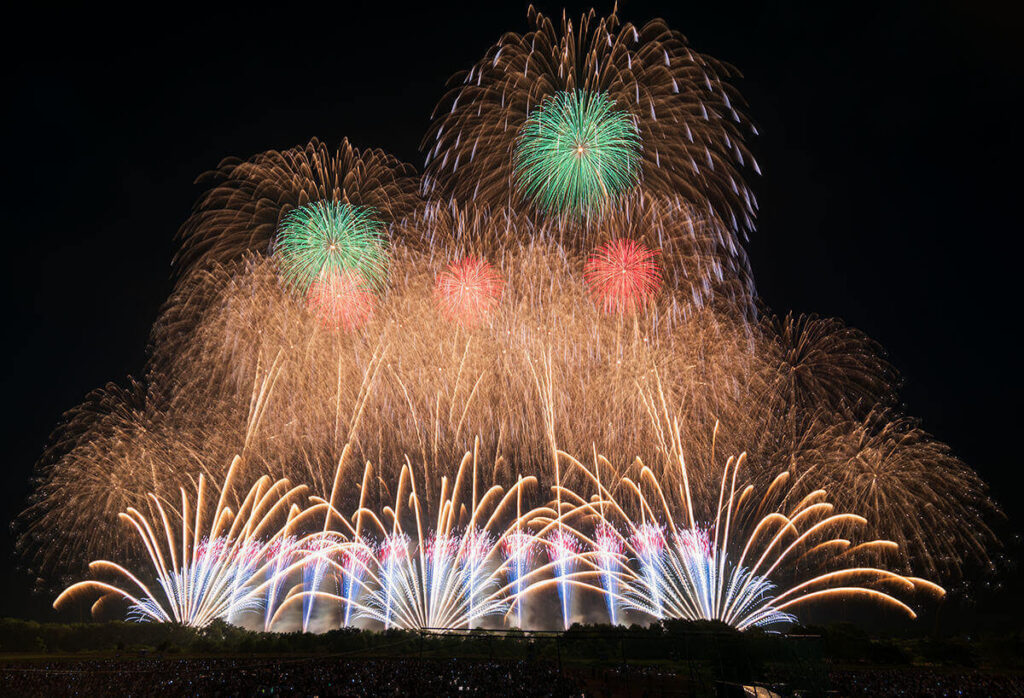 赤川河川敷からの花火