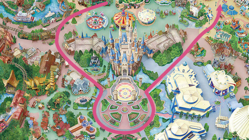 ディズニーハロウィンパレードルート図