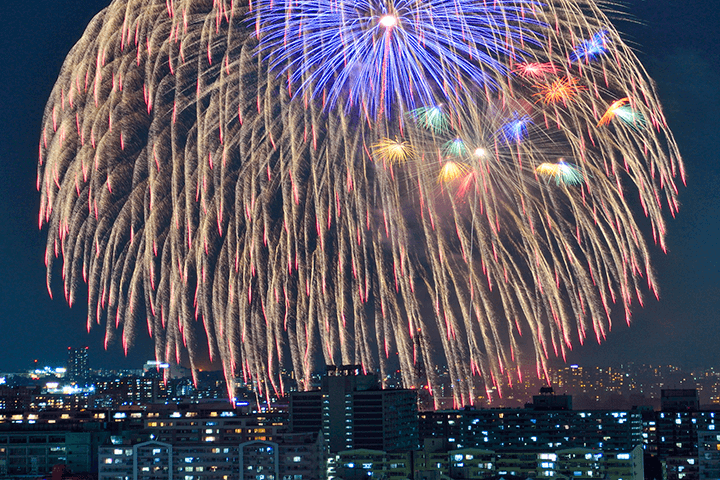 いたばし花火大会の打ち上げ花火