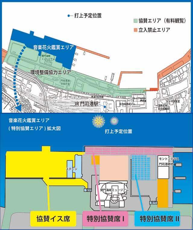 関門海峡花火大会　協賛席図